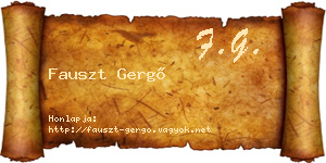 Fauszt Gergő névjegykártya