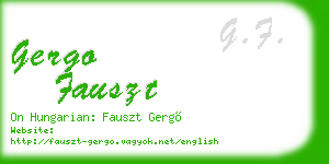 gergo fauszt business card